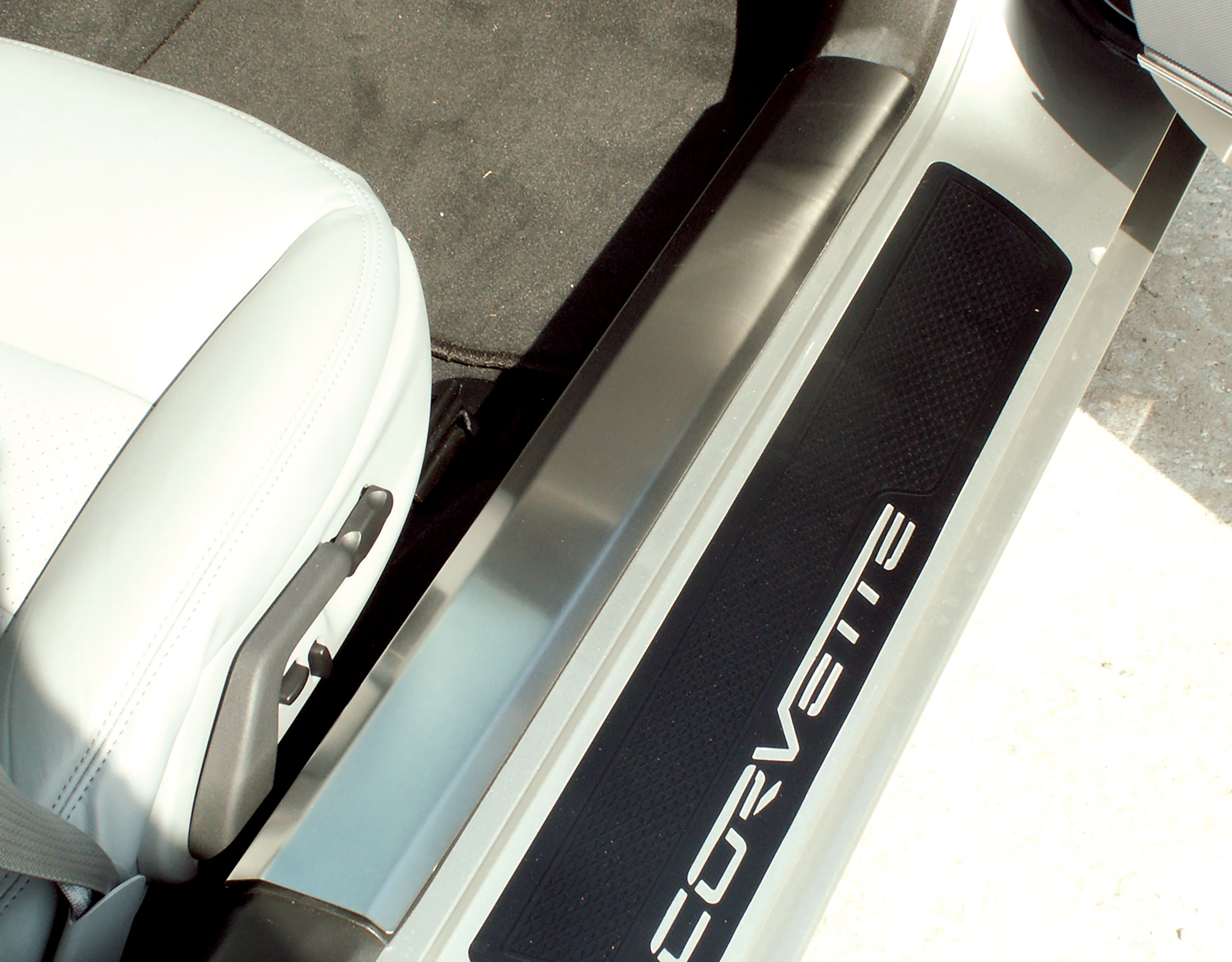 American Car Craft 2005-2013 Chevrolet Corvette Inner Door Sill Covers - Brushed Stainless Steel