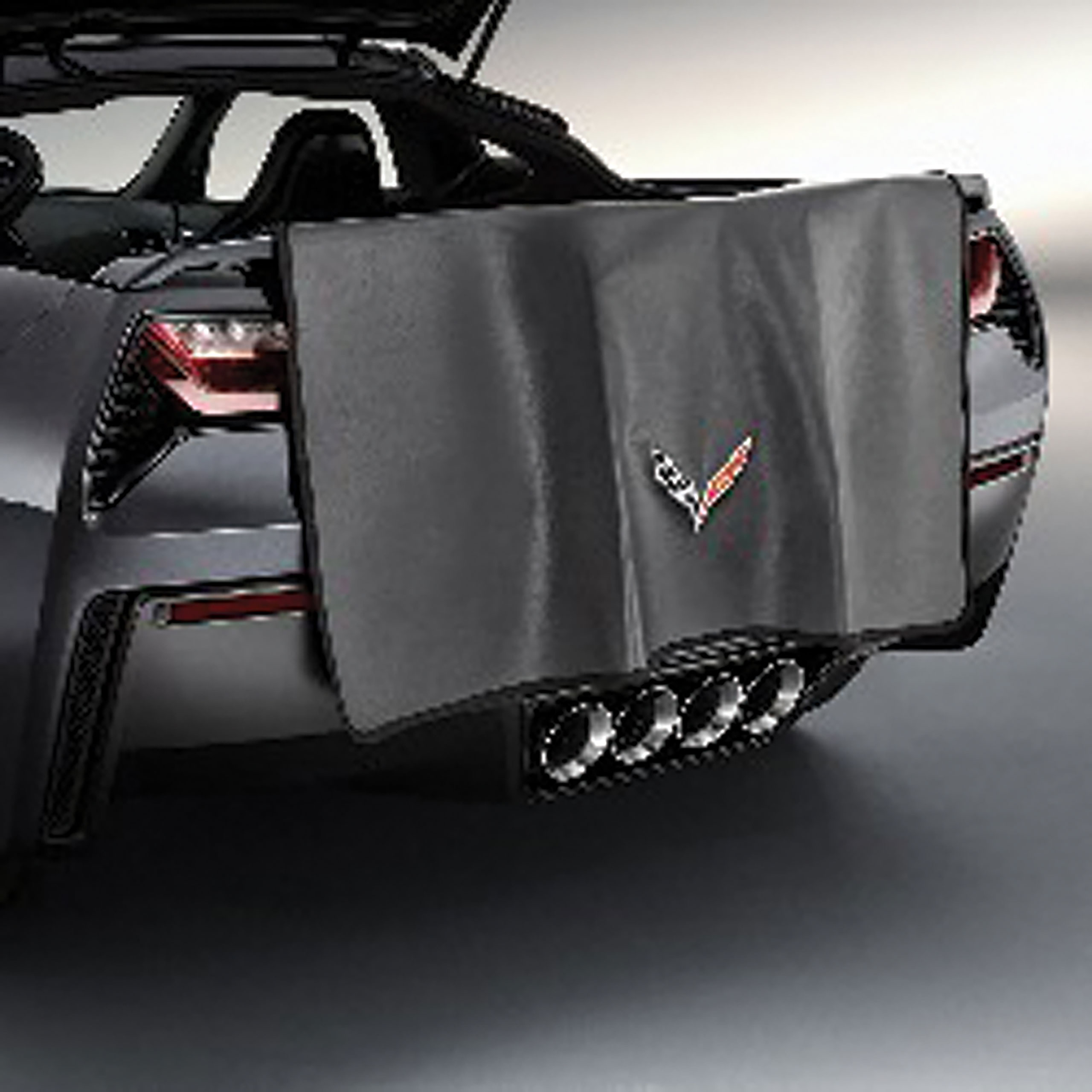 C7 2014-2019 Chevrolet Corvette Rear Bumper Bib - Embroidered W/Cross Flags Logo - General Motors