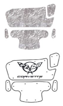 C5 1997-2004 Chevrolet Corvette AcoustiShield Hood Insulation Set - W/Corvette Emblem Logo - Quiet Ride Solutions