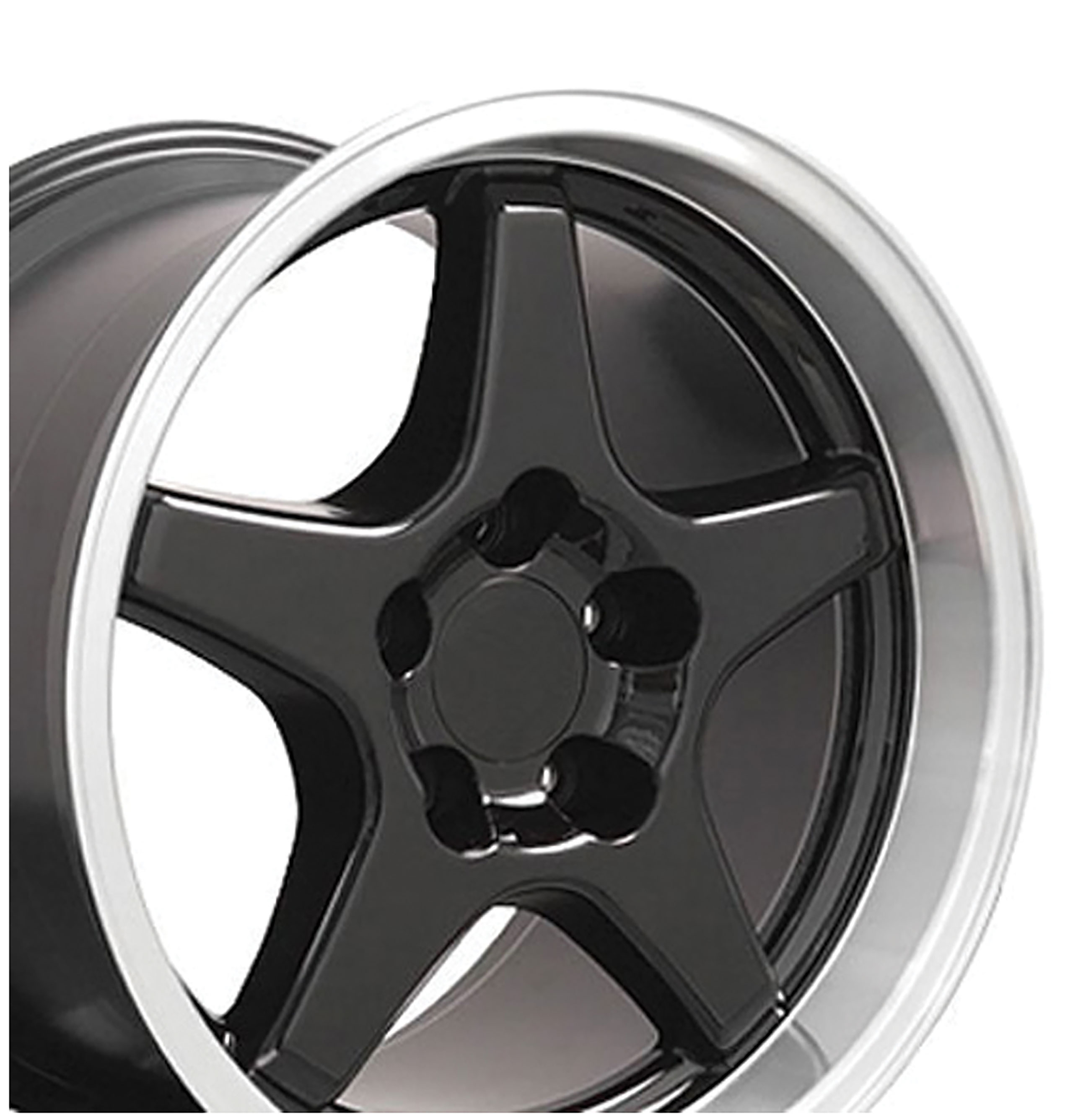 C4 1988-1996 Chevrolet Corvette C4 ZR1 Style Replica Wheel - Black Machined Lip 17X11 - Auto Accessories of America