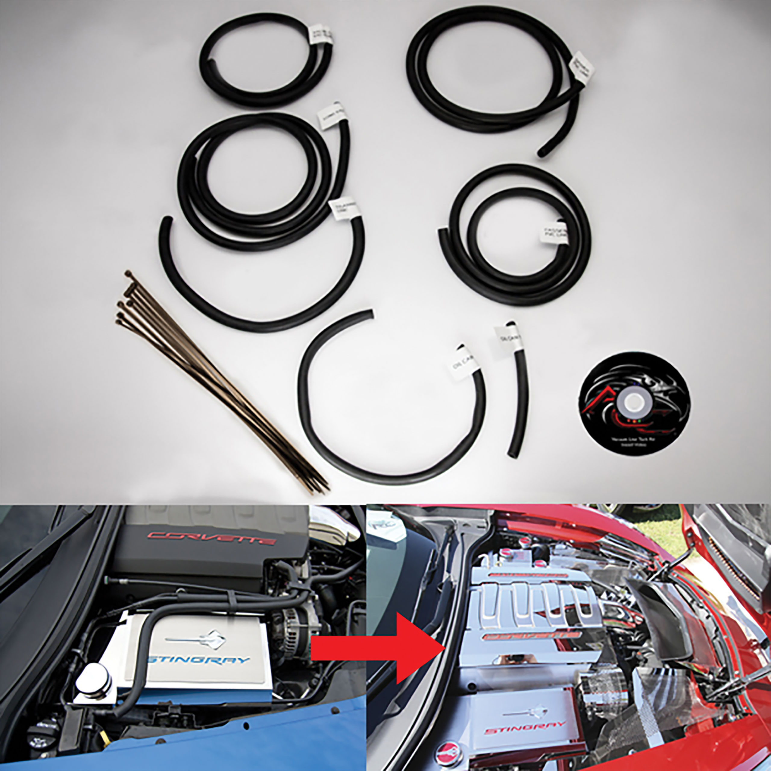 C7 2014-2019 Chevrolet Corvette Vacuum Line Tuck Kit - 7pc - ACC-053068 - American Car Craft