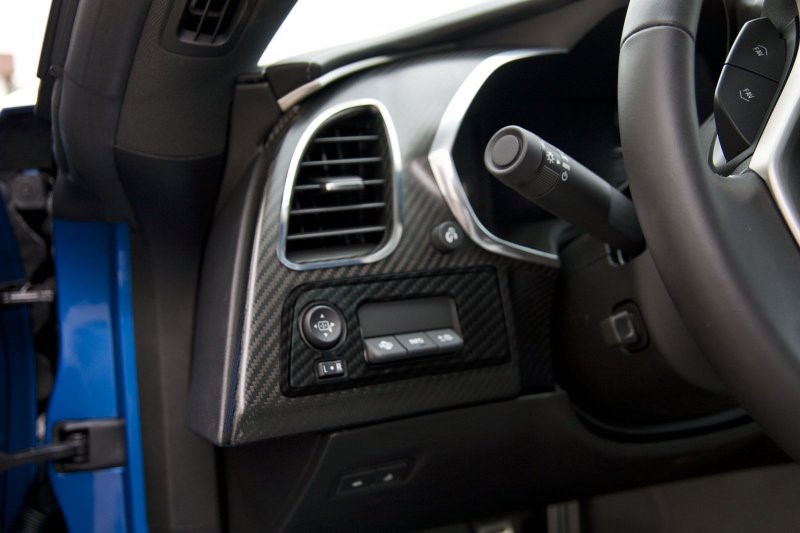 C7 2014-2019 Chevrolet Corvette Gloss Hydro Carbon Mirror Control/HUD Trim Plate - Coupe - American Car Craft