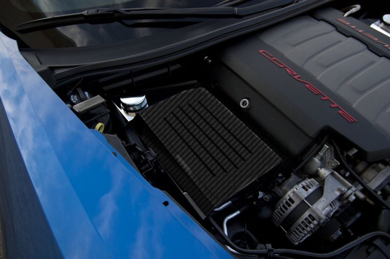 C7 2014-2019 Chevrolet Corvette Gloss Hydro Carbon Z06/Z51 Fuse Box Cover W/Ribbed Slots - American Car Craft
