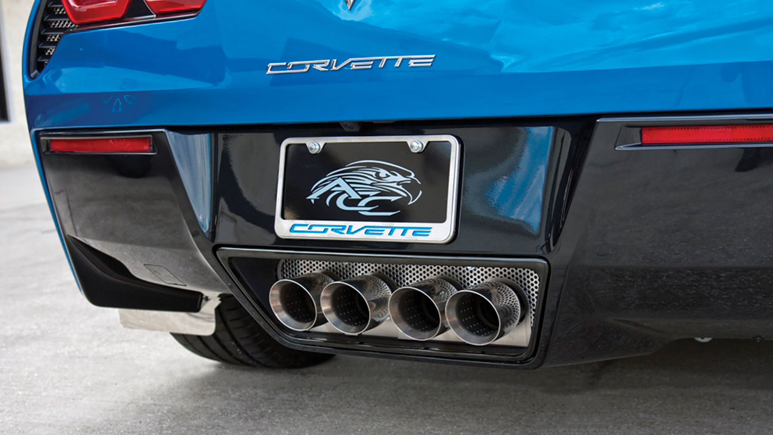 C7 2014-2019 Chevrolet Corvette Perforated S/S Exhaust Filler Panel Standard - ACC-052011 - American Car Craft