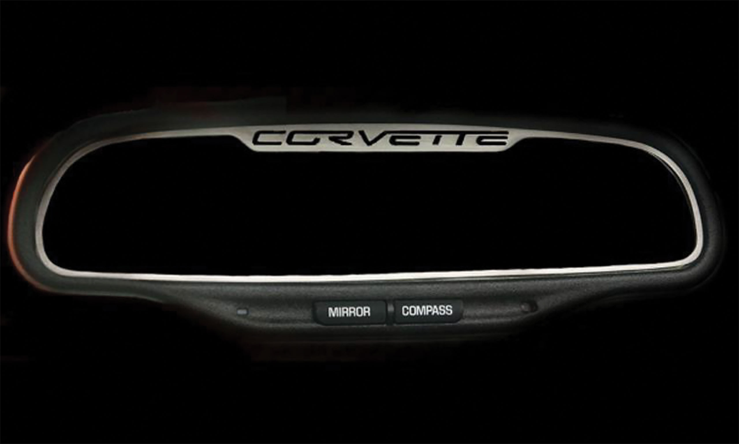 C6 2005-2013 Chevrolet Corvette Rear View Mirror Trim W/Corvette Script - American Car Craft