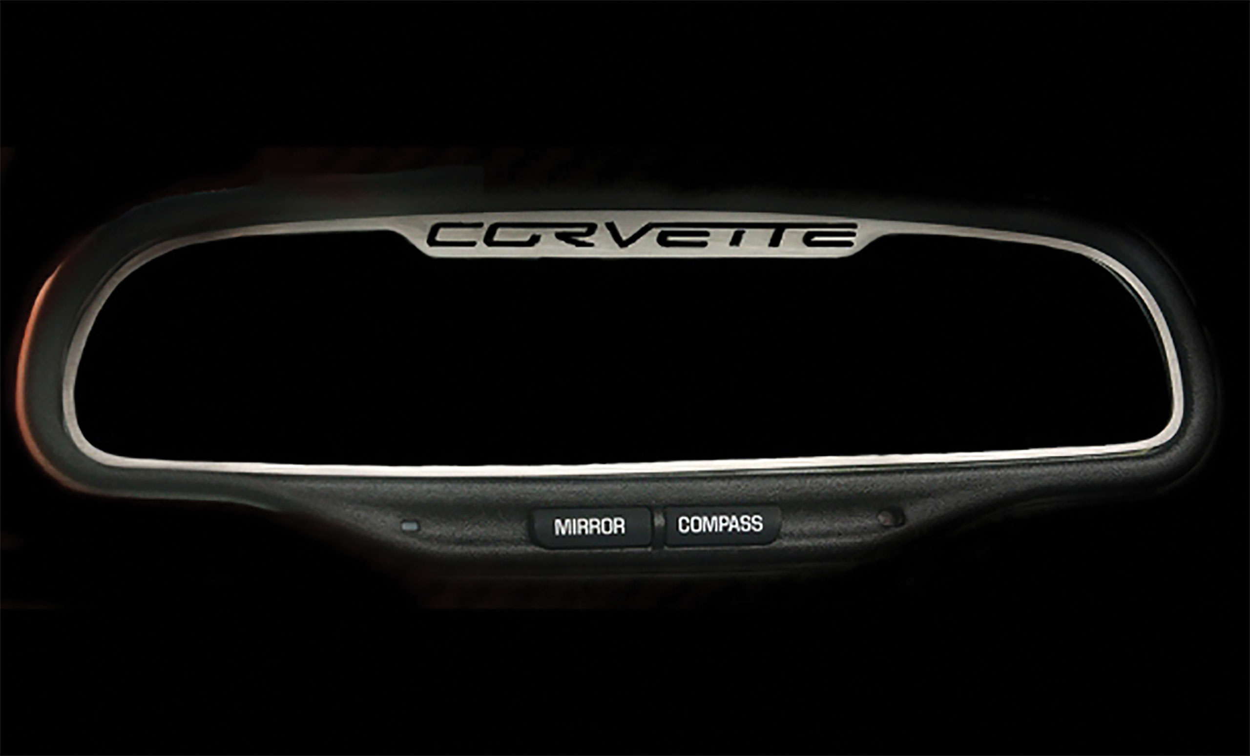 C6 2005-2013 Chevrolet Corvette Rear View Mirror Trim W/Auto Dim & Corvette Script - ACC-041034 - American Car Craft