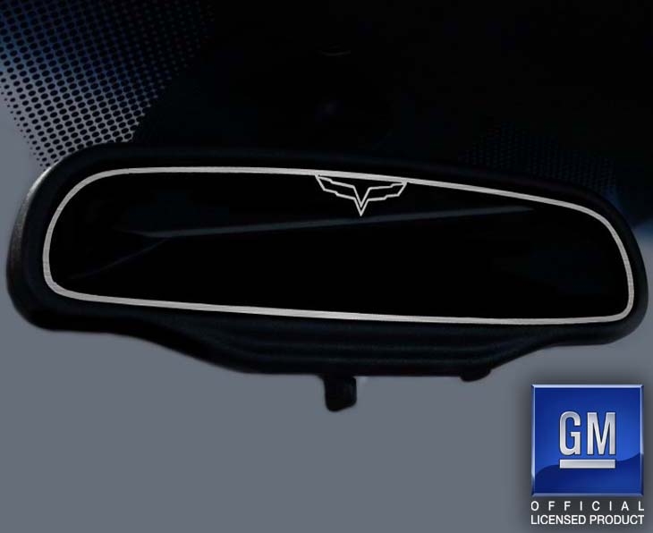 C6 2005-2013 Chevrolet Corvette Custom Painted Rear View Mirror Trim W/Auto Dim & Cross Flags - American Car Craft