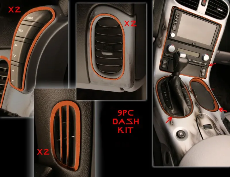 C6 2005-2013 Chevrolet Corvette Custom Painted Dash Trim Kit 9pc - American Car Craft