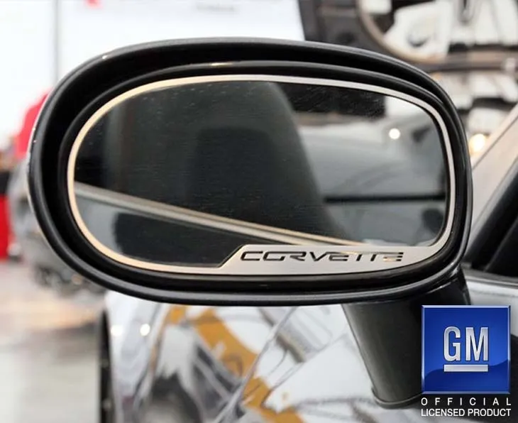 C6 2005-2013 Chevrolet Corvette Gloss Hydro Carbon Style Side View Mirror Trim 2pc [Standard] - American Car Craft