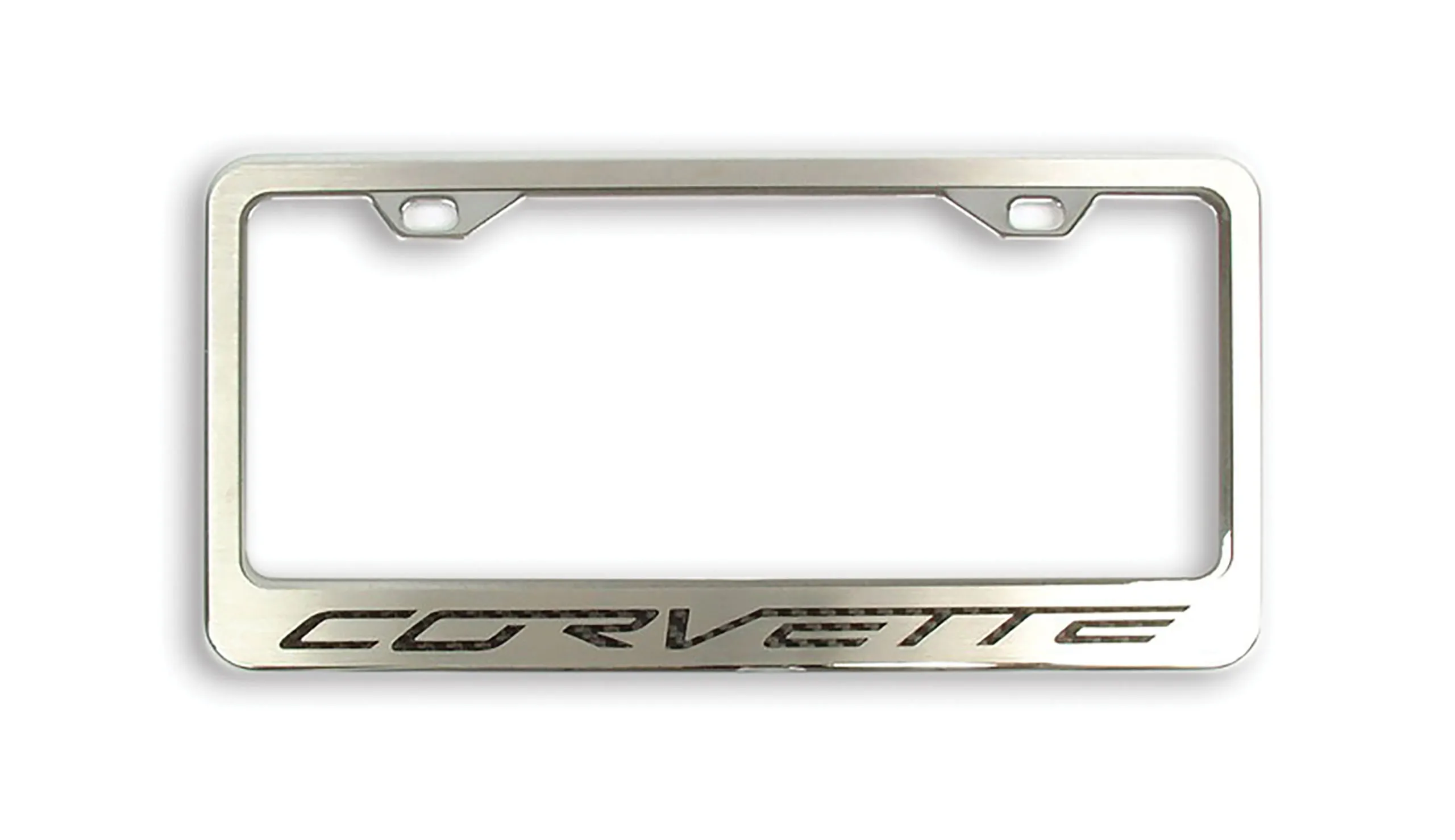 C6 2005-2013 Chevrolet Polished Rear Tag Frame W/Corvette Logo - Choose Color - American Car Craft
