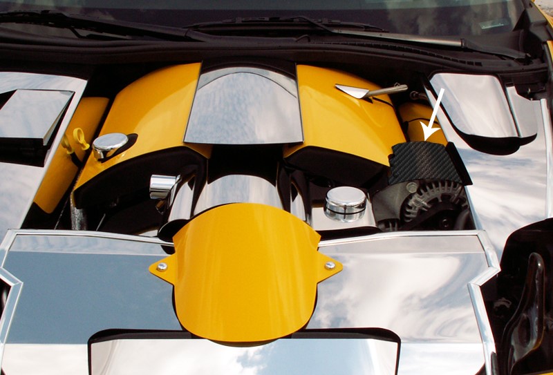 C6 2005-2013 Chevrolet Corvette Gloss Hydro Carbon Alternator Cover - American Car Craft