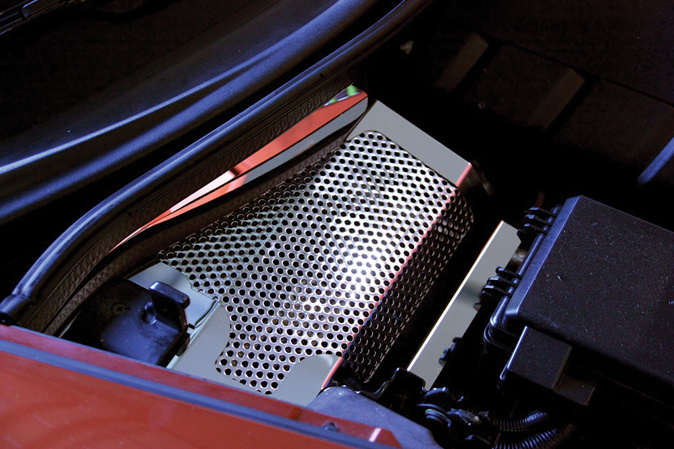 C6 2008-2013 Chevrolet Corvette Battery Cover Perforated S/S - ACC-043061 - American Car Craft