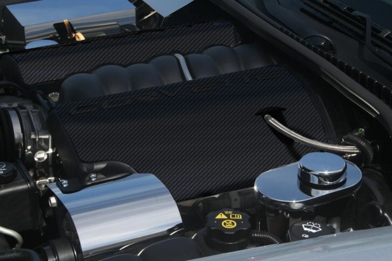 C6 2008-2013 Chevrolet Corvette Matte Hydro Carbon GS Fuel Rail Covers W/Script Wet Sump - American Car Craft