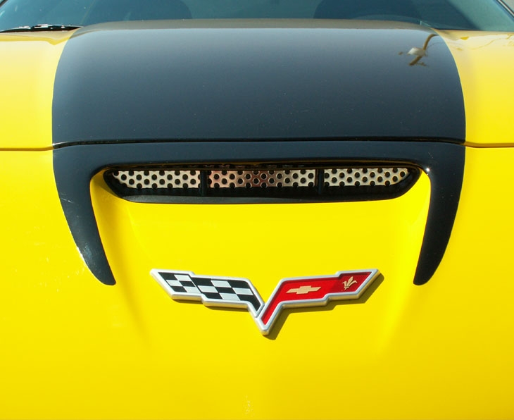 C6 2006-2013 Chevrolet Corvette Custom Painted Z06/GS/ZR1 Perforated S/S Hood Vent Grilles - American Car Craft