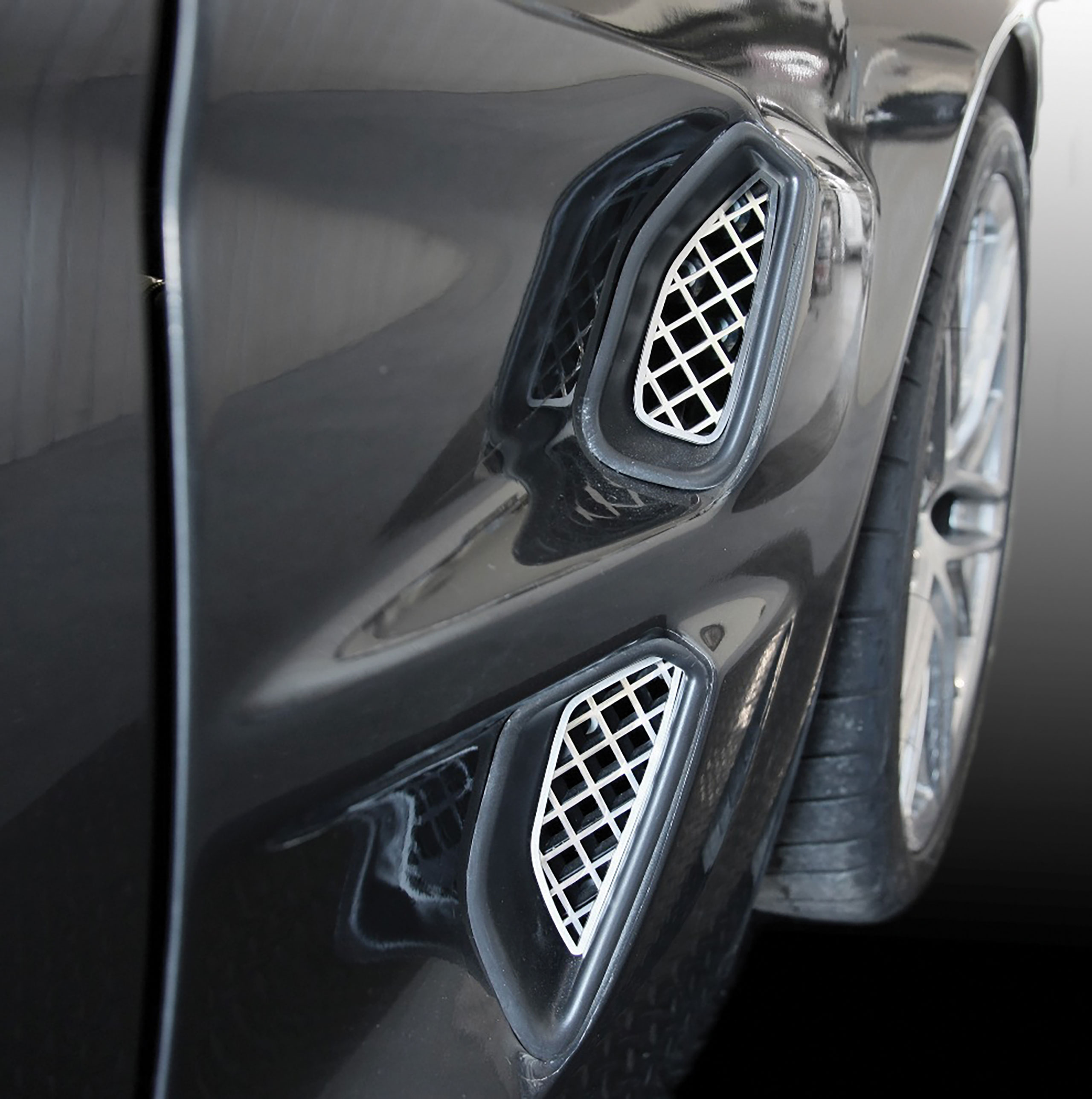 C6 2006-2013 Chevrolet Corvette ZR1 Laser Mesh Side Vent Grilles 4pc - ACC-042102 - American Car Craft