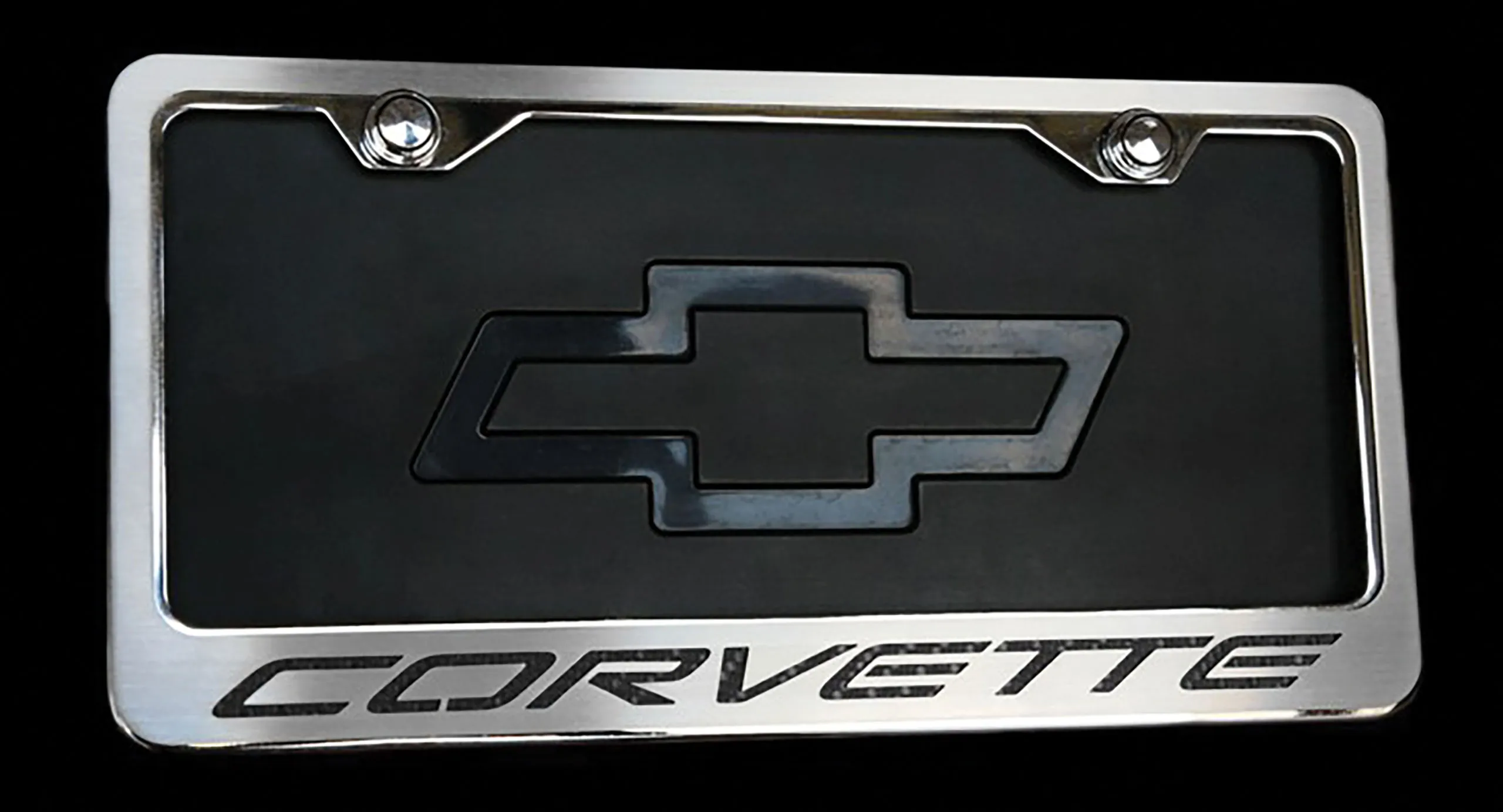 C5 1997-2004 Chevrolet Corvette C5 Stainless Steel Rear License Plate Frame With Lettering Color Options - American Car Craft