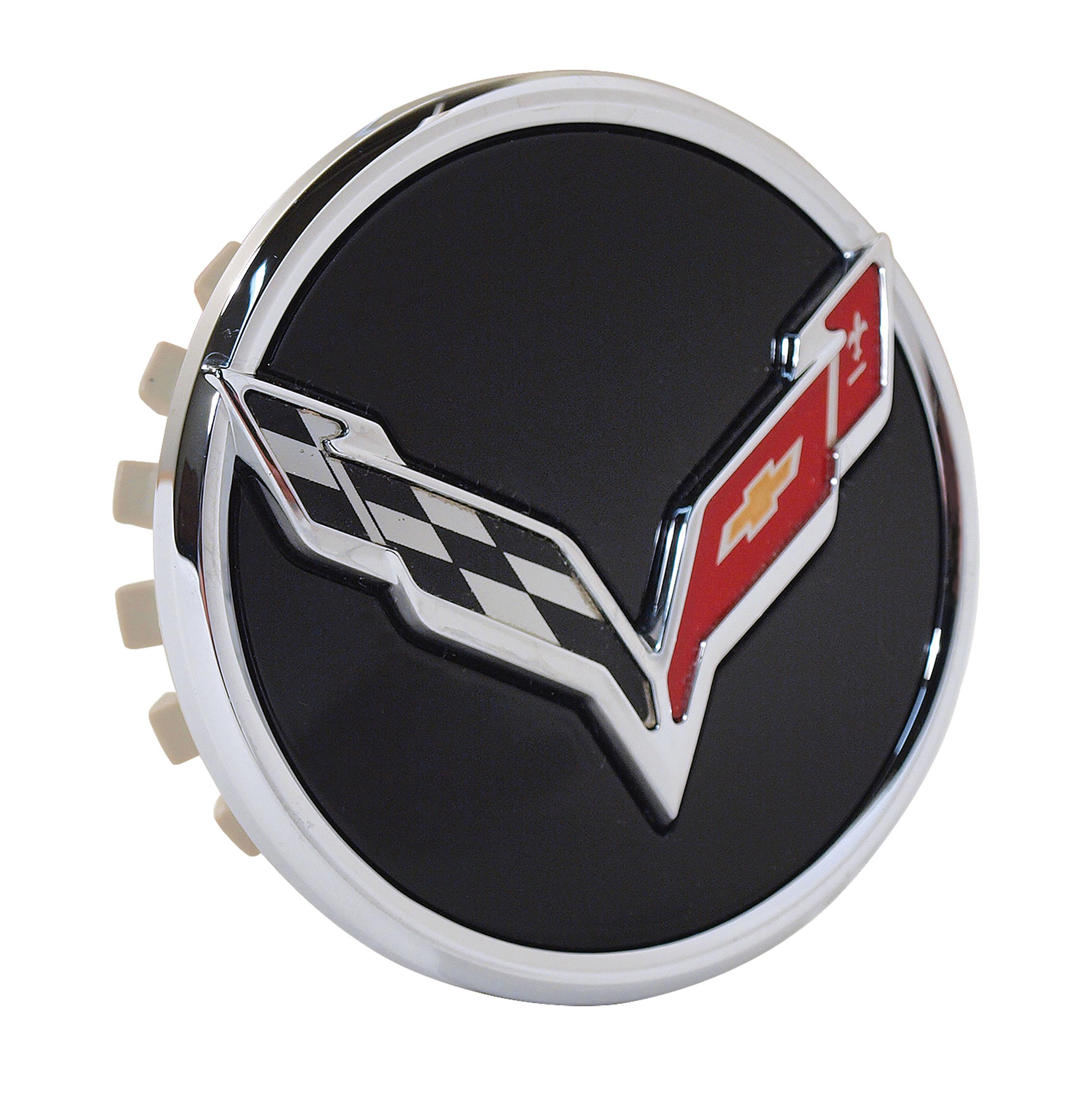 C7 2014-2019 Chevrolet Corvette Center Cap - Cross Flags Logo - Black - 4 Required - Chevrolet Performance Parts