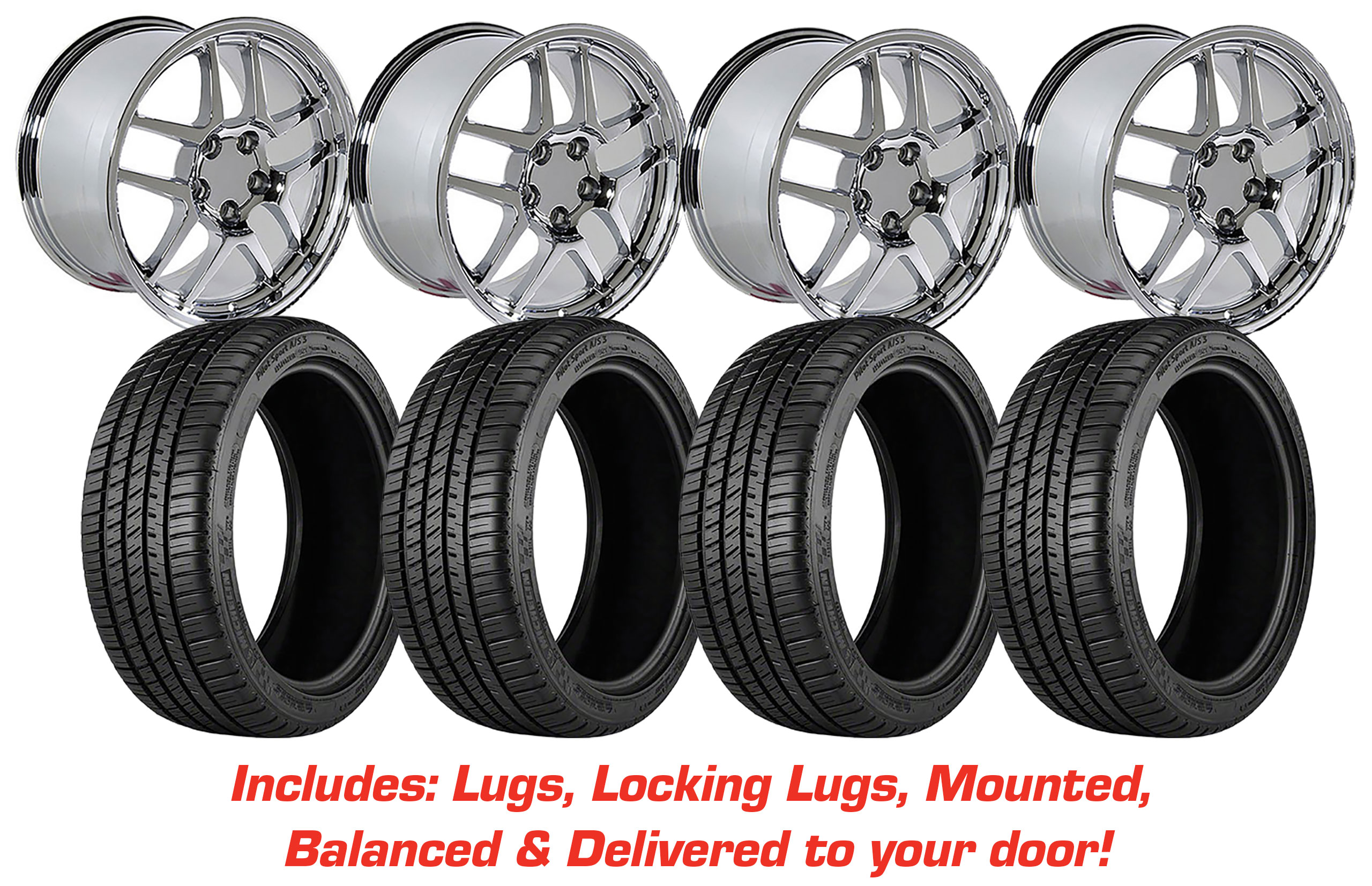 19882004 Chevrolet Corvette Tire/Wheel Pkg C5 Z06 Chrome Wheel Set On