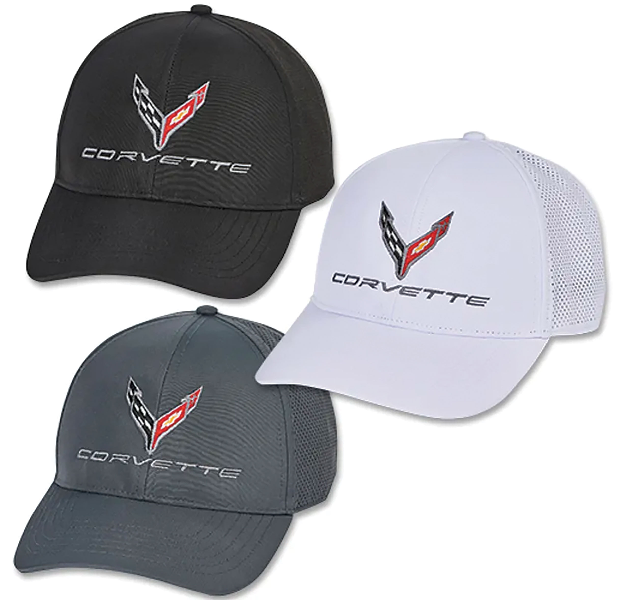 C8 2020-2024 Chevrolet Corvette Perforated Performance Cap W/Moisture Wicker Polyester, Black, Osfm - Auto Accessories of America