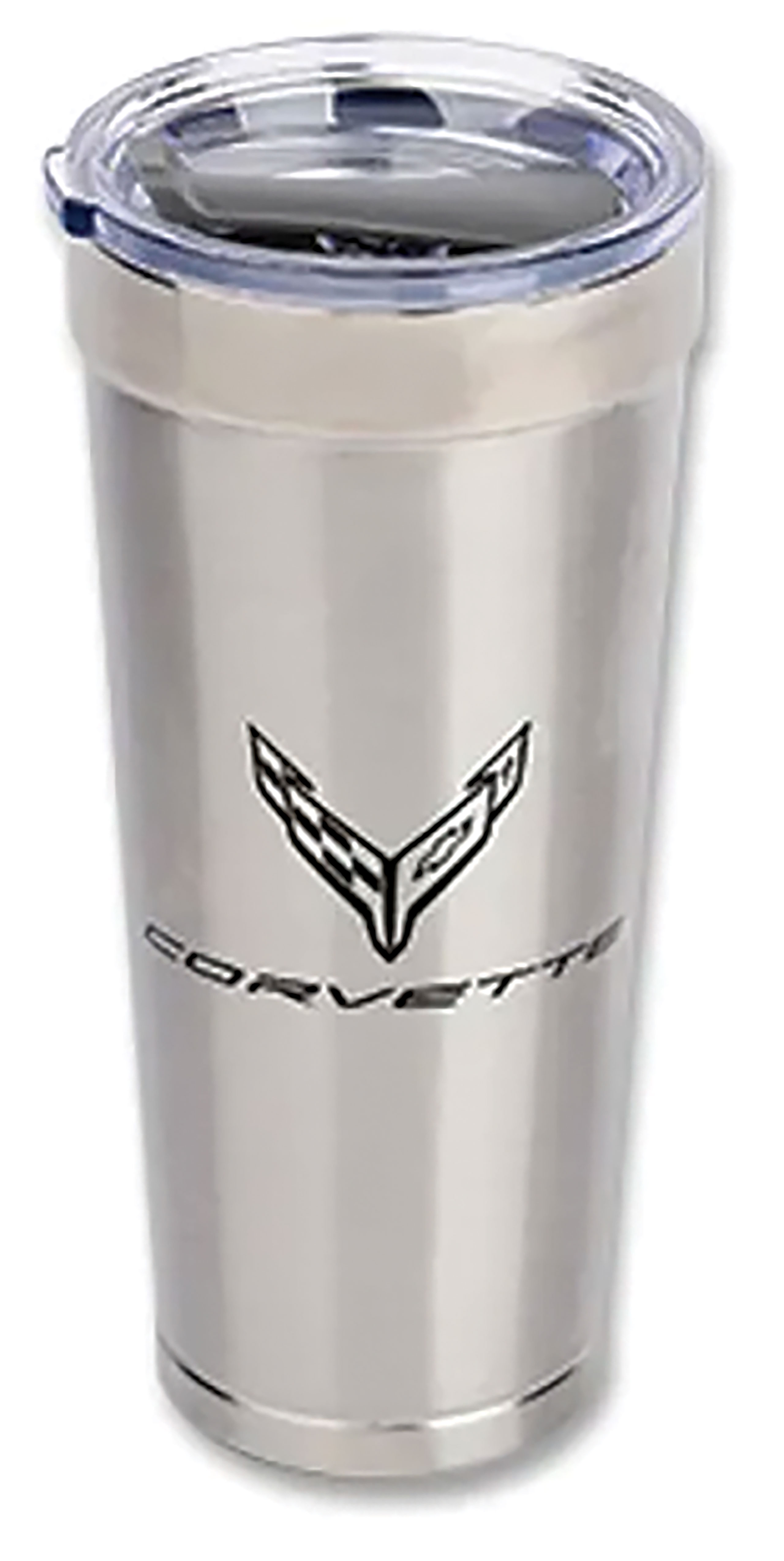 C8 2020-2024 Chevrolet Corvette Double Wall Polar Travel Tumbler W/Copper Vacuum Insulation - Silver - Auto Accessories of America