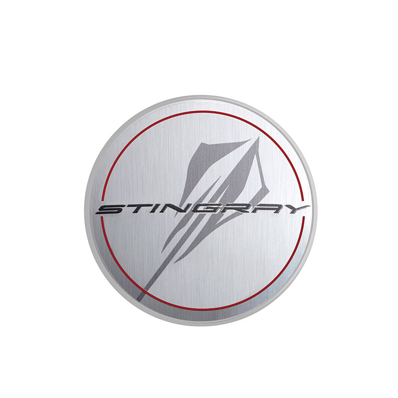 C8 2020-2024 Chevrolet Corvette Silver W/Stingray Logo Push In Wheel Center Cap - OEM - General Motors