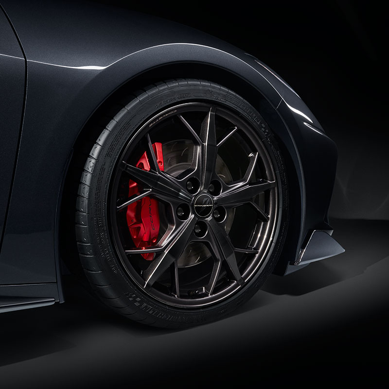 C8 2020-2024 Chevrolet Corvette 5 Spoke Trident 20x11 Rear Wheel - Black Aluminum Finish - LPO 5DF - 84735859 - General Motors