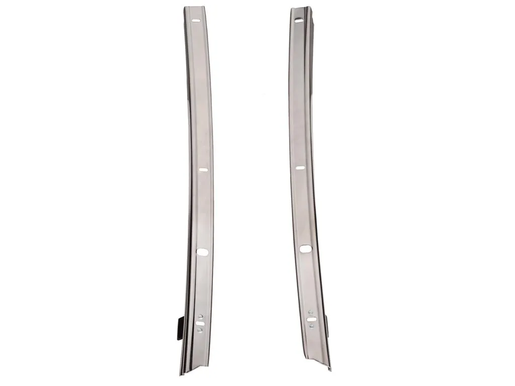 C3 1968-1976 Chevrolet Corvette Windshield Pillar Post Weatherstrip Retainers W/Clips Left & Right - Stainless - Auto Accessories of America