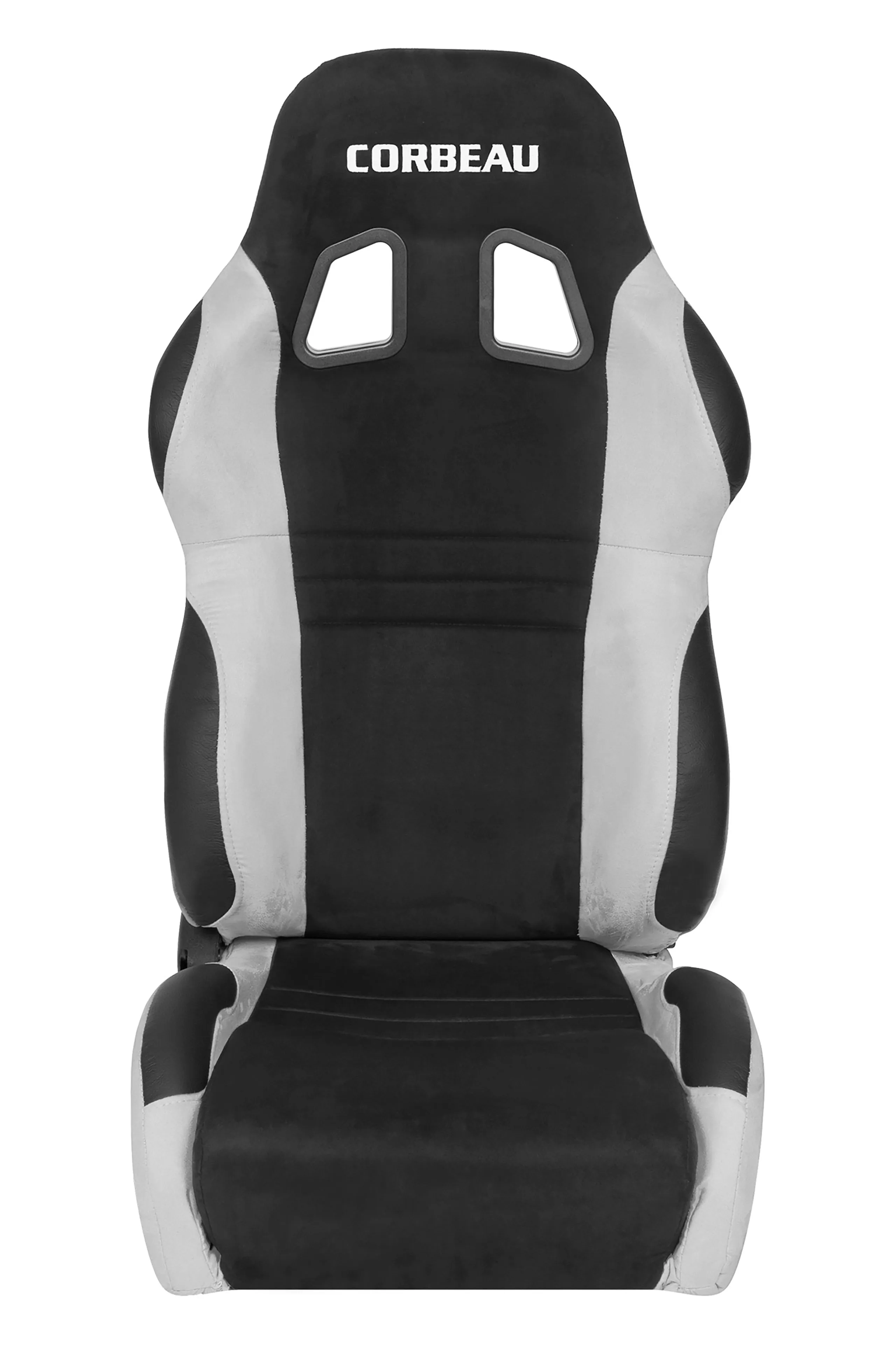 C4 1984-1996 Chevrolet Corvette A4 Reclining Sport Seat Set W/Tracks - Grey/Black Microsuede - Corbeau Seats