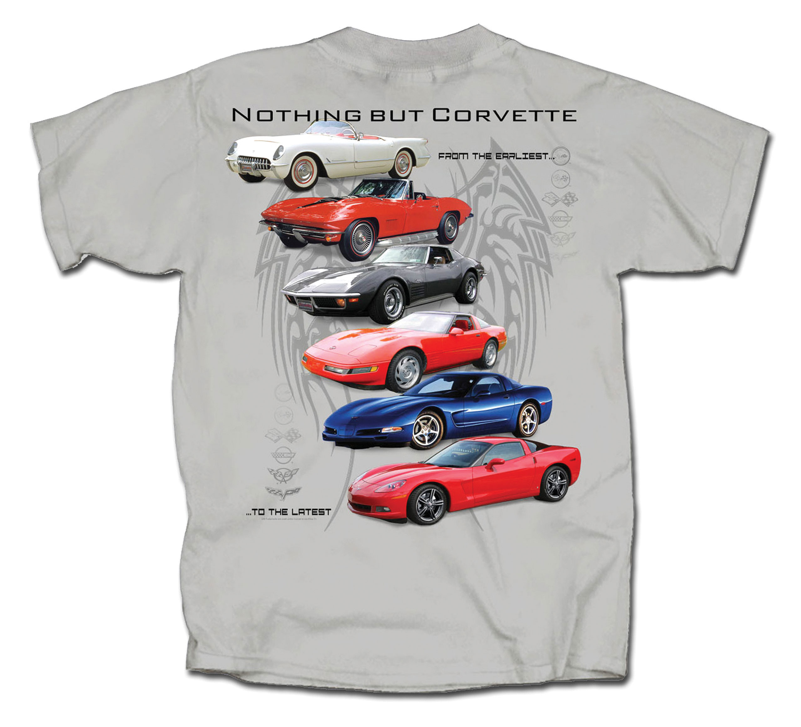 1953-2013 Chevrolet Corvette T-Shirt - Gray W/Nothing But Corvette Logo - Extra-Large - Auto Accessories of America