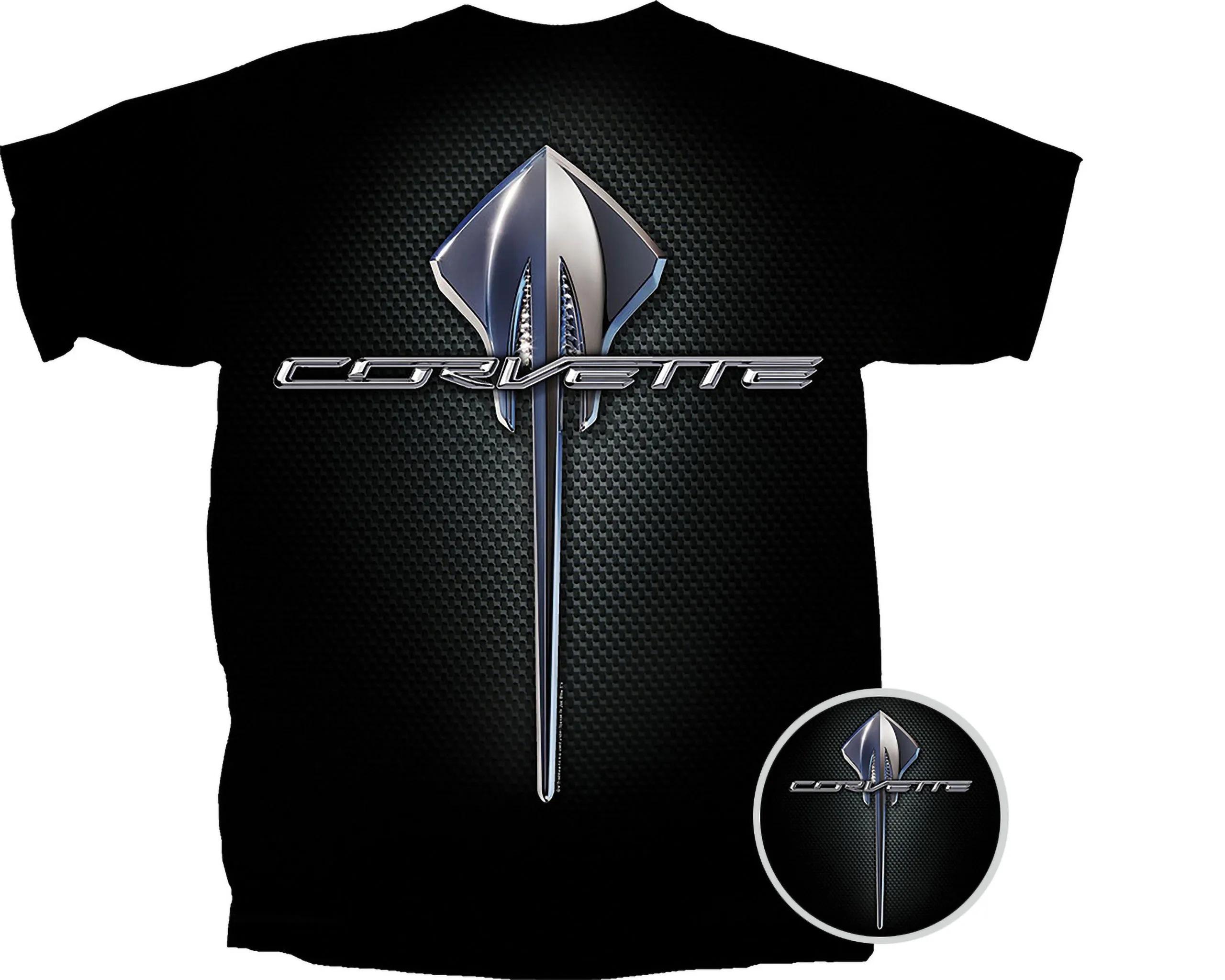 C7 2014-2019 Chevrolet Corvette C7 Stingray T-Shirt W/Vertical Logo - Choose Size - Auto Accessories Of America