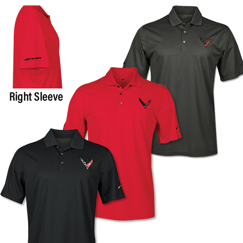 C8 2023 Chevrolet Corvette Nike Dri-FIT Men's Polo W/C8 Z06 Logos - Choose Color - Auto Accessories Of America