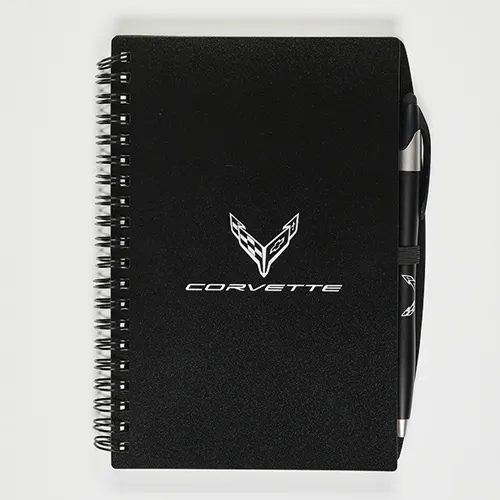 C8 2020-2024 Chevrolet Corvette Spiral Bound C8 Notebook W/Pen, Business Card Pocket, And Sticky Notes - Auto Accessories of America