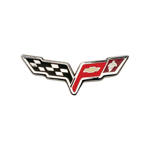 C6 2005-2013 Chevrolet Corvette C6 Silver Crossed Flags Lapel/Hat Pin - Auto Accessories of America