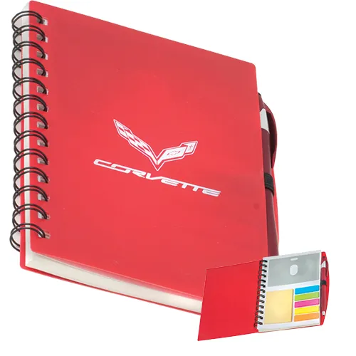 C7 2014-2019 Chevrolet Corvette Spiral Bound C7 Notebook W/Pen, Business Card Pocket And Sticky Notes - Auto Accessories Of America