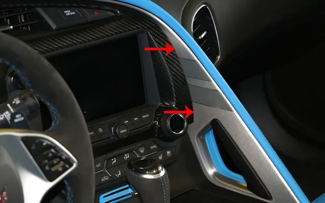 C7 2014-2019 Chevrolet Corvette GM CONSOLE GRAND SPORT ALUMINUM HASH MARK TRIM PANEL - DARK GRAY - 23402933 - General Motors