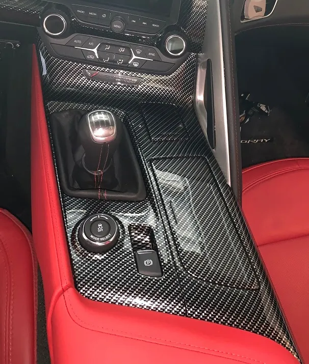 C7 2014-2019 Chevrolet Corvette Center/Shifter Console Panel W/Hydro Carbon Fiber Finish - Choose Style & Finish - General Motors