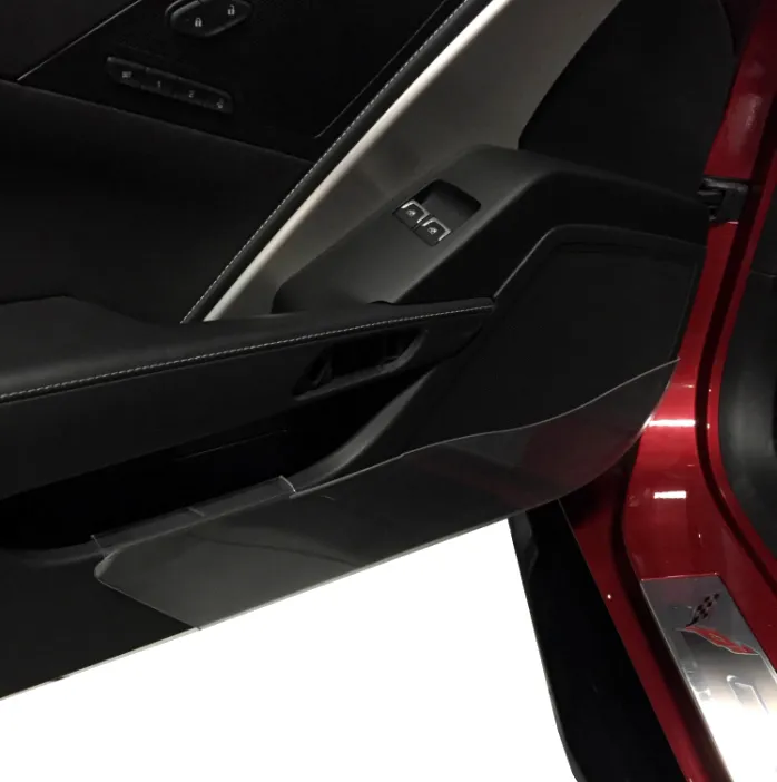 C7 2014-2019 Chevrolet Corvette Door Kicker Protection Covers - Black - Auto Accessories Of America