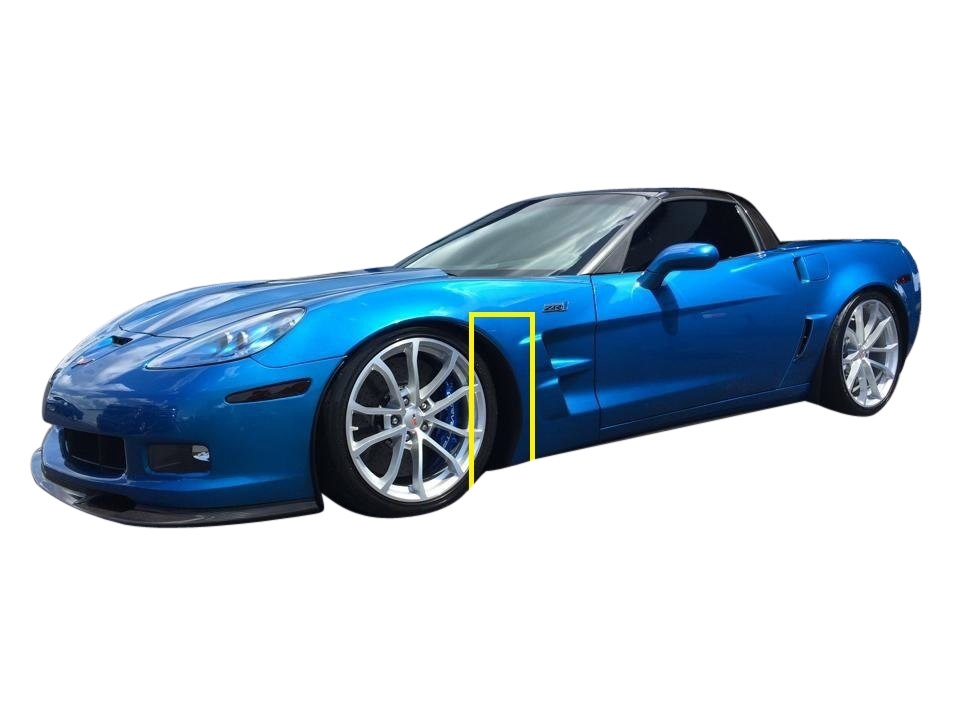 C6 2006-2013 Chevrolet Corvette Z06/ZR1/GS Front Fender Rear Liner Splash Guards - General Motors