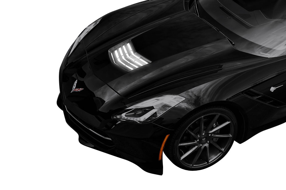 C7 2014-2019 Chevrolet Corvette Hood Vent LED Strip Lighting - Choose Style & Color - CA