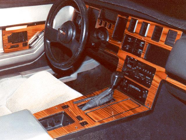 C4 1986-1989 Chevrolet Corvette No-Mar Faux Wood Center Dash & Console Overlay Kit - Rosewood - Automatic - Auto Accessories Of America