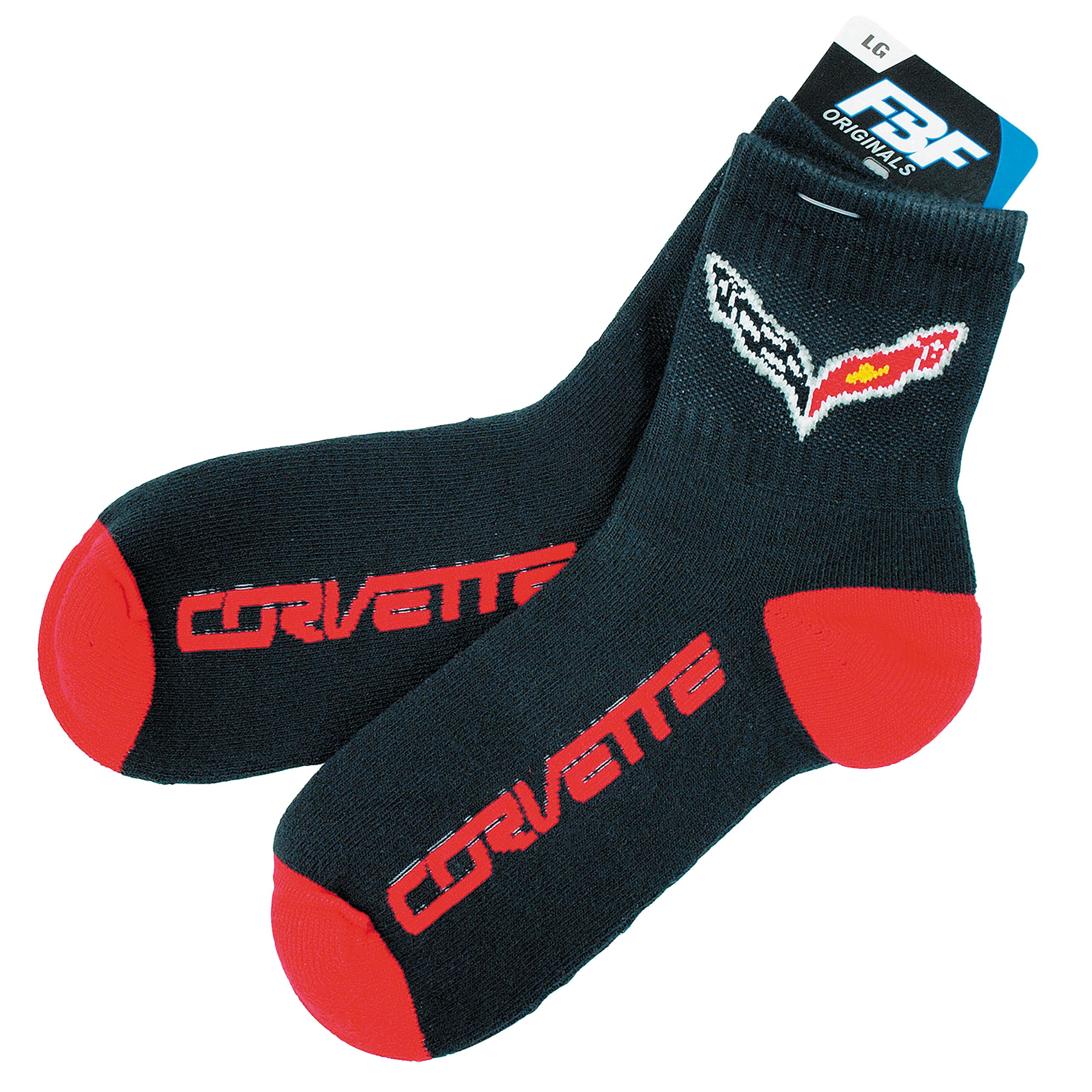 C7 2014-2019 Chevrolet Corvette C7 Corvette Team Color Quarter Crew Socks - Size 10-13 - Auto Accessories of America