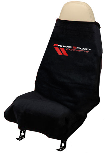 C6 2005-2013 Chevrolet Corvette Seat Towel W/Grand Sport Logo - - Black - Seat Armour