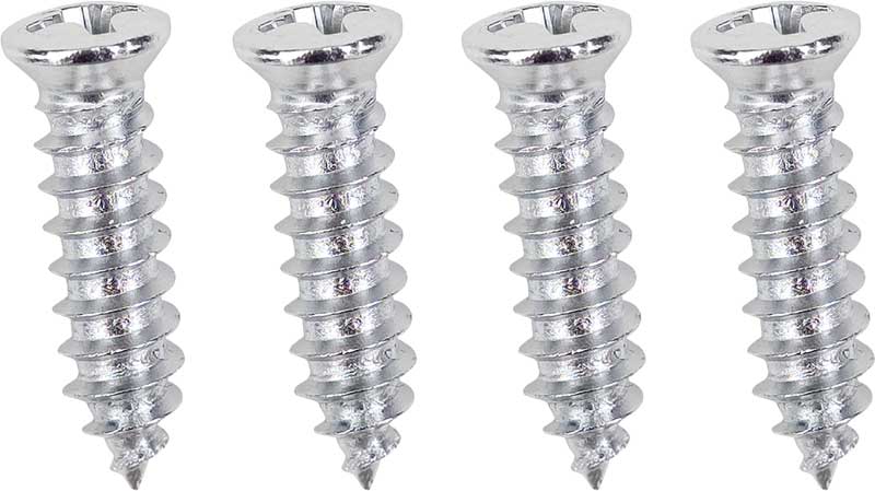 First Generation 1967-1969 Chevrolet Camaro Shift Plate Mounting Screws - Chrome - Phillips # 8-3/4 W/a #6 head - Set of 4 - OER