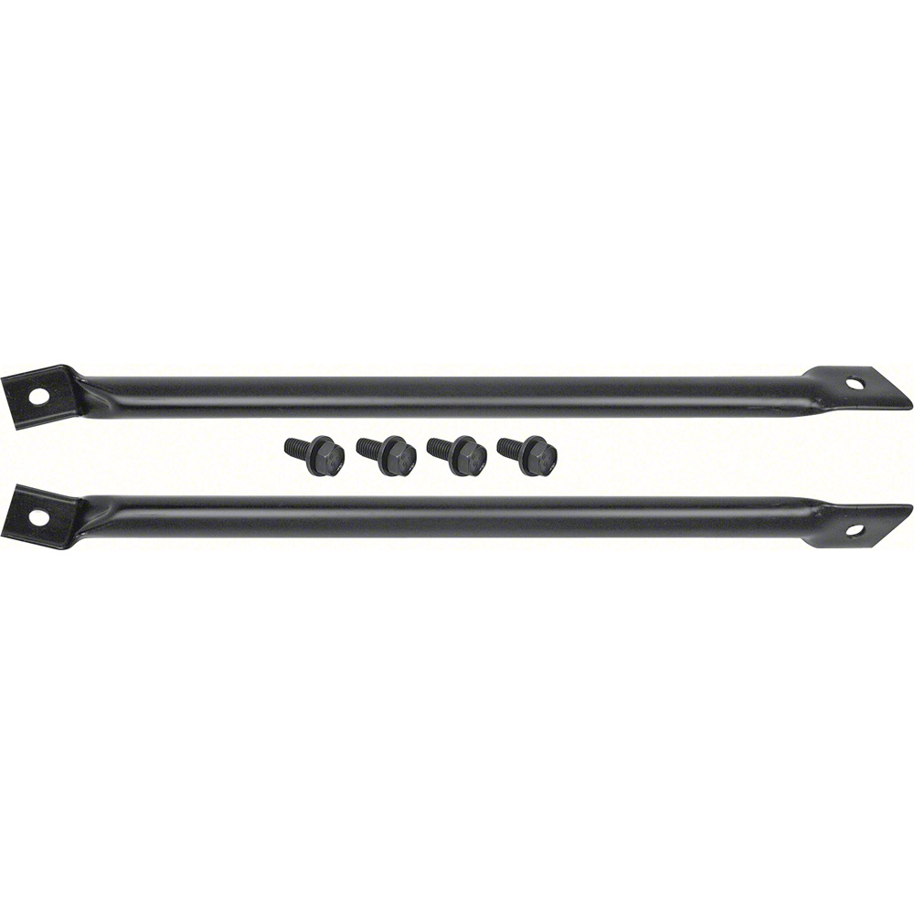 First Generation 1967-1969 Chevrolet Camaro Radiator to Fender Support Braces - W/Hardware - Black - R12067 - OER
