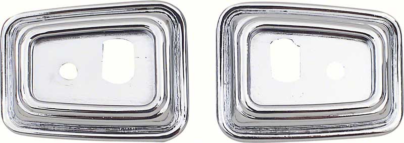 First Generation 1968-1969 Chevrolet Camaro Door Grab Handle Bezels - W/Deluxe Interior - Molded Door Panels - K207 - OER