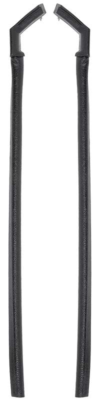 First Generation 1967 Chevrolet Camaro Door Jamb Windlace Molding - W/Molded End Caps - Black - Pair - K514 - OER