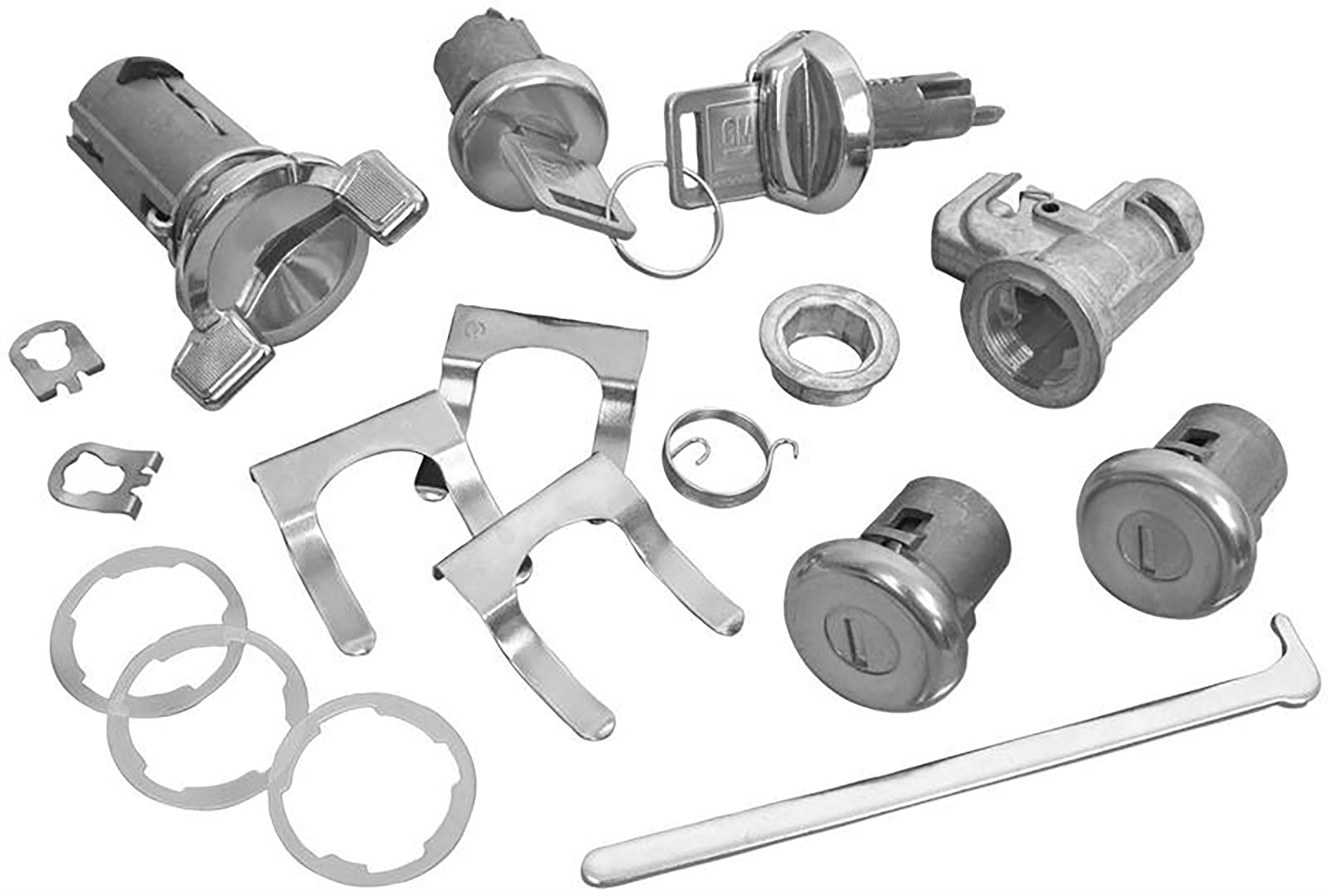 First Generation 1969 Chevrolet Camaro Ignition, Doors, Glovebox And Trunk Locks, Square Head Keys - Auto Accessories of America