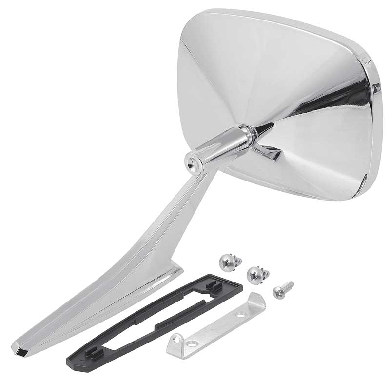 First Generation 1968-1969 Chevrolet Camaro Outer Door Mirror - Chrome - Ribbed - Show Quality - Choose Application - OER