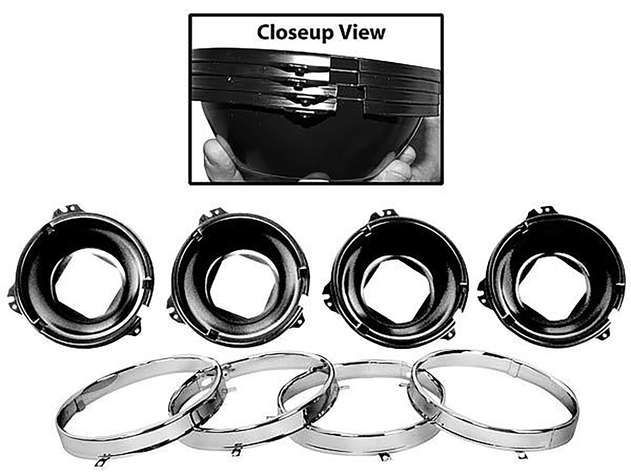1964-1970 Chevrolet Chevelle Headlamp Mounting Bucket Set - LH30 - Dynacorn