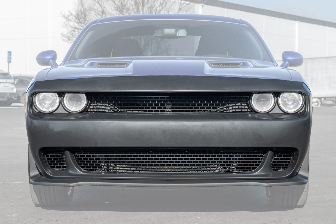 Hellcat Style Front Bumper Body Kit For 2015-2023 Dodge Challenger, G-PLUS Black Plastic Direct Replacement